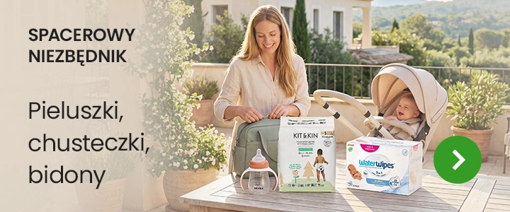 Spacerowy niezbędnik - pieluszki, chusteczki, bidony