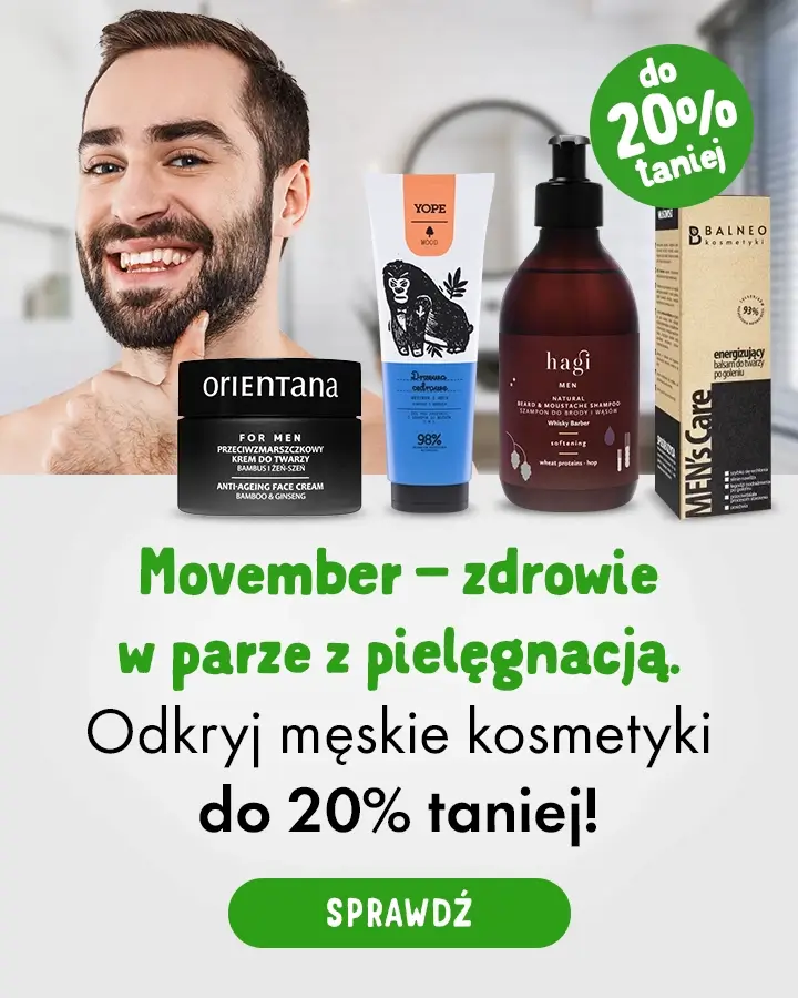 Odkryj męskie kosmetyki do 20% taniej