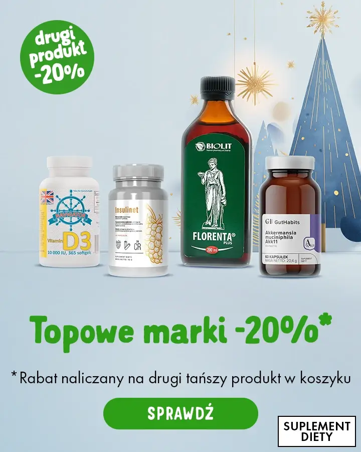 Topowe marki -20%* *rabat naliczany na drugi tańszy produkt w koszyku