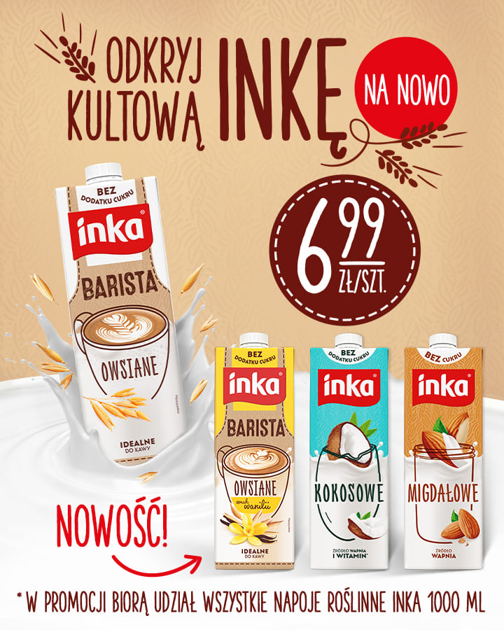 mleka roślinne INKA po 6,99zł