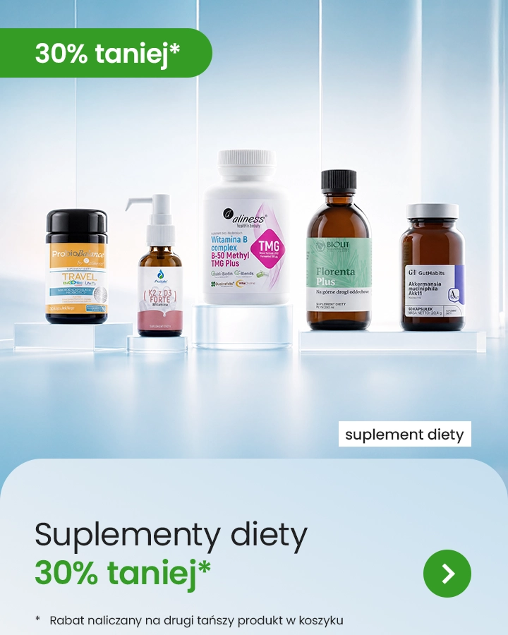 suplementy diety 30% taniej* *rabat naliczany na drugi tańszy produkt