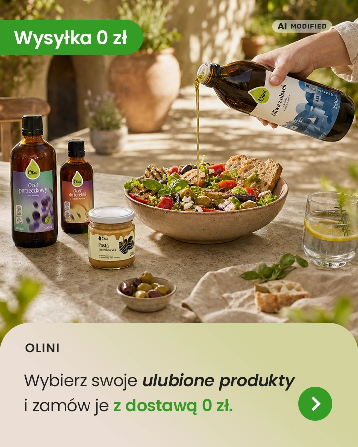 Wybierz swoje ulubione produkty Olini i zamów je z dostawą 0 zł.