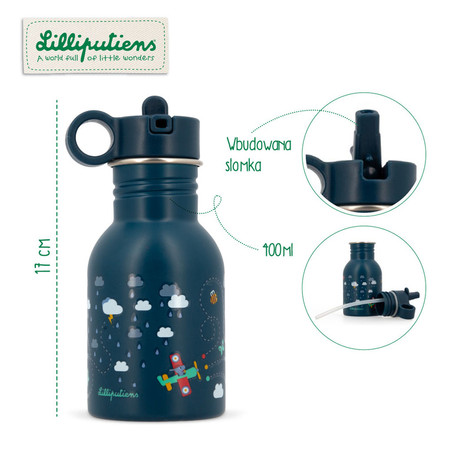 Lilliputiens Butelka bidon ze słomką i uchwytem 400ml Piesek Jules