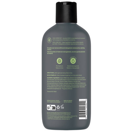 Attitude SUPER LEAVES, Żel pod prysznic, dla mężczyzn - Matcha i Bergamot, 415 ml