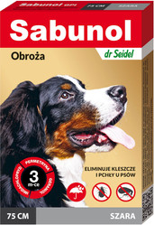 SABUNOL OBROŻA SZARA na pchły i kleszcze 75cm dla psa