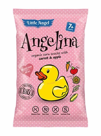Little Angel − Angelina, chrupki kukurydziane mini marchew jabłko − 30 g