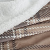 Koc Sherpa 150x200 skandynawski beżowy w kratę