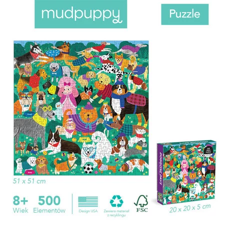 Mudpuppy Puzzle rodzinne Psi dzien 500 elementow 8+