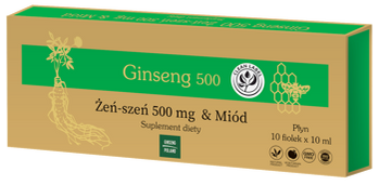 Ginseng Poland − Ginseng 500, żeńszeń + miód − 10 x 10 ml