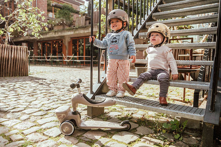 SCOOTANDRIDE Highwaykick 1 Lifestyle 2w1 Jeździk i hulajnoga z zamykanym schowkiem 1-5 lat Brown Lines