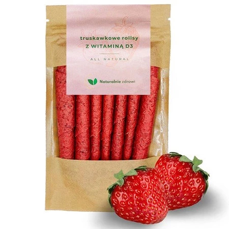 Naturalnie zdrowi Truskawkowe rollsy z witaminą D3 50 g