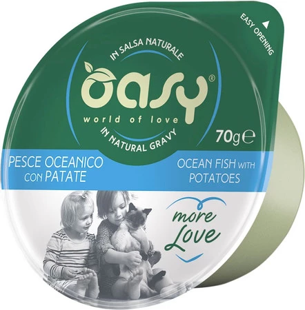 OASY Cat More Love Cup Ryby Oceaniczne z Ziemniakami 70g