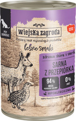 Wiejska Zagroda Leśne Smaki Sarna Przepiórka - mokra karma dla psa -  400g