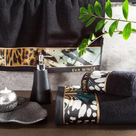 Komplet Ręczników Eva15 46 x 36 x 7 cm, Czarny