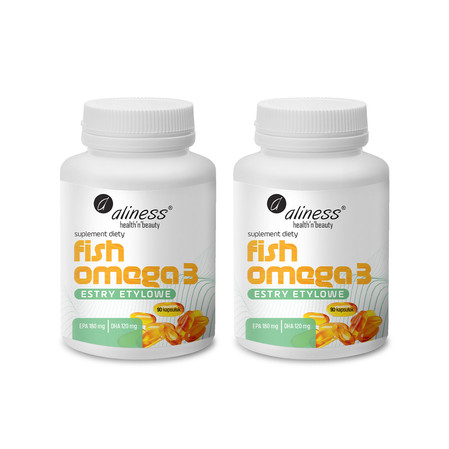 Zestaw 2x Aliness Fish Omega 3 Estry 180/120 mg 90 kaps.