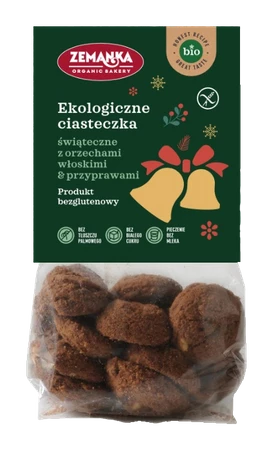 ZEMANKA (PRODUKT SEZONOWY) CIASTKA ŚWIĄTECZNE Z ORZECHAMI WŁOSKIMI I PRZYPRAWAMI KORZENNYMI BEZGLUTENOWE BIO 100 g
