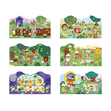 Janod Książeczka do wyklejania z naklejkami Ogród 18m+