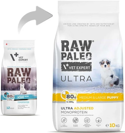 Vet Expert RAW PALEO Medium Large Puppy Ultra Turkey 10kg