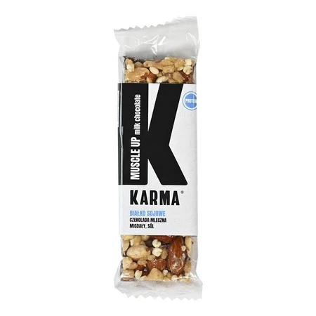 Karma baton MUSCLE UP milk chocolate białko sojowe, czekolada mleczna, migdał 45g