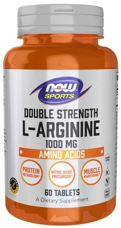 Now Foods L-Arginine 1000 mg Double Strength Aminokwasy 60 tabl.