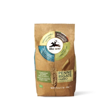 Alce Nero − Makaron z płaskurki penne BIO − 500 g