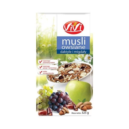 Vivi − Musli owsiane daktylowo-migdałowe − 350 g