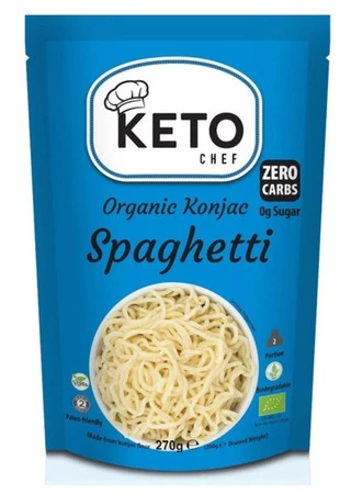 MAKARON (KONJAC) TYPU NOODLE SPAGHETTI BEZGLUTENOWY BIO 270 g  (200 g) - KETO CHEF (BETTER THAN FOODS)