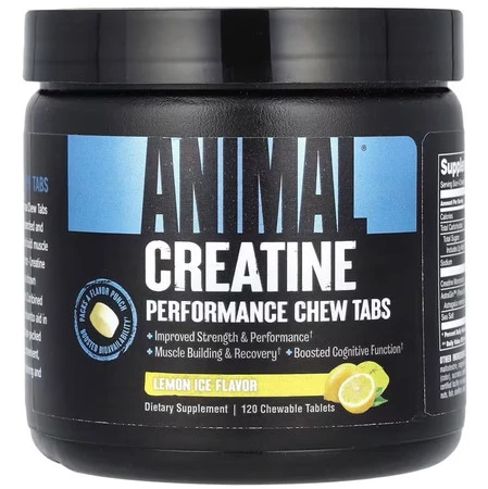 Universal Nutrition Animal Creatine Monohydrat 120 tabl. do żucia smak lód cytrynowy