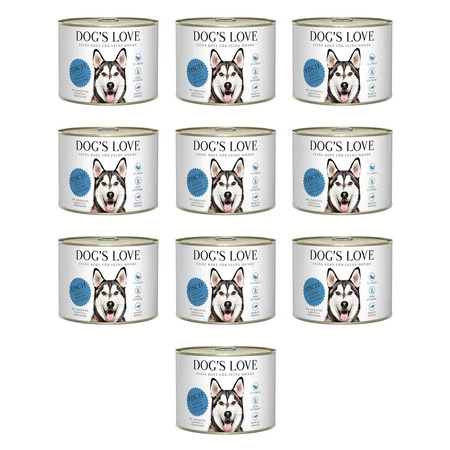 Zestaw 10x DOG'S LOVE Fisch - ryby z amarantusem, marchewką i mniszkiem lekarskim (200g)