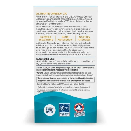 Nordic Naturals Ultimate Omega 2X 2150 mg kwasy tłuszczowe EPA i DHA 180 kaps. smak cytryna