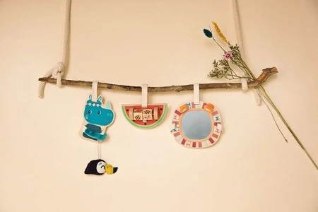 Lilliputiens Zestaw drewnianych zawieszek aktywizujących Nosorożec Marius 9 m+