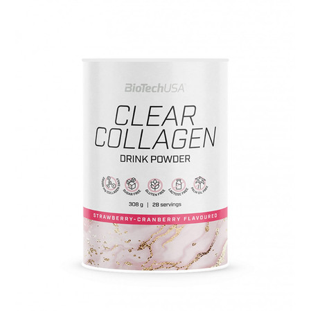 BioTech USA Clear Collagen 308g o smak truskawka żurawina