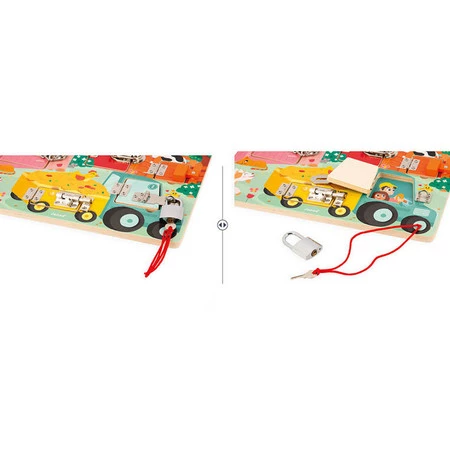 Janod Drewniana tablica manipulacyjna Farma 3+