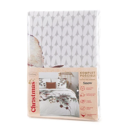 Komplet pościeli z satyny bawełnianej z panelowym nadrukiem szerokość: 160 cm, długość: 200 cm, kolor: biały