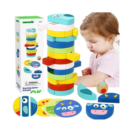 TOOKY TOY Klocki Zwierzęta Gra Zręcznościowa