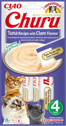 INABA Cat Churu Tuna Clam Krem Tuńczyk Małże 4x14g