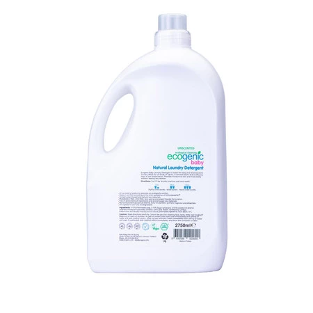 Ecogenic Baby, Hipoalergiczny płyn do prania ubranek dziecięcych, bezzapachowy, 2750 ml