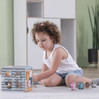 Viga Toys − PolarB Activity Box, drewniane edukacyjne centrum gier 5w1 kostka