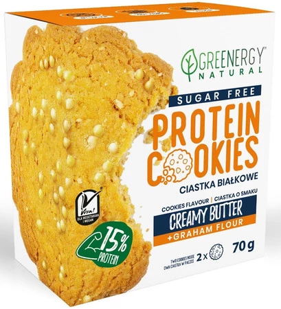 GREENERGY CIASTKA PROTEINOWE O SMAKU MAŚLANYM BEZ CUKRU (2 x 35 g) 70 g