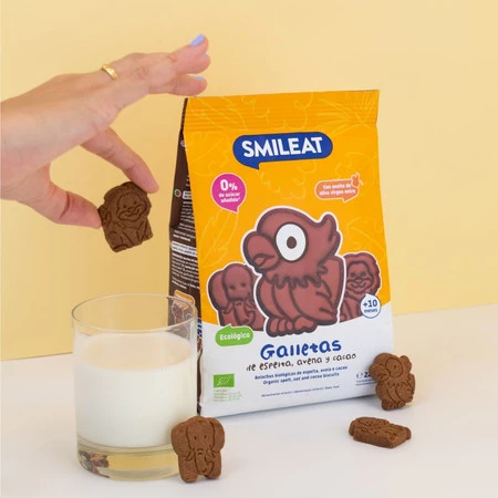 Smileat, BIO Ciasteczka z orkiszu, kakaowo-jabłkowe 10m+, 220 g