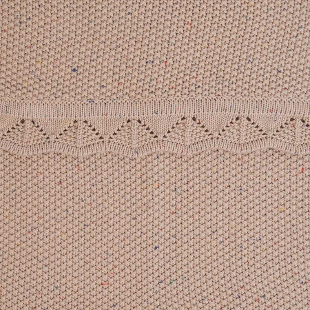 Lodger Kocyk niemowlęcy dziergany bawełniany 80x100 beżowy Tribe Fancy Linen