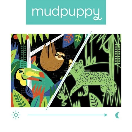 Mudpuppy Puzzle świecące w ciemności Las tropikalny 100 elementów 5+