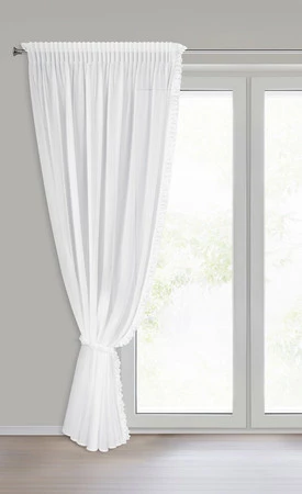 FIRANA GOTOWA ELENA NA TAŚMIE 140 X 270 CM BIAŁY