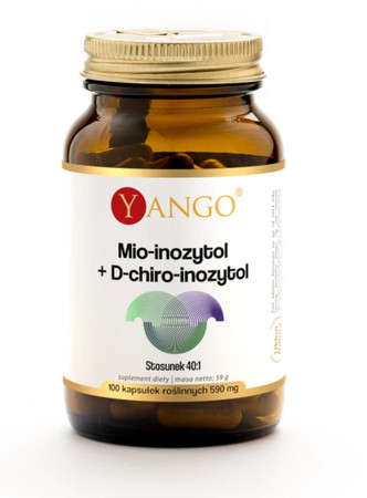 YANGO Mio-inozytol + D-chiro-inozytol na wsparcie gospadarki hormonalnej 100 kaps.