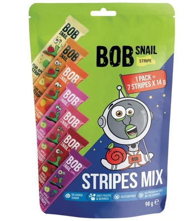 Bob Snail  Przekąski stripe mix smaków 98 g (7x14g)