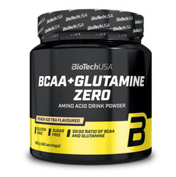 BioTech USA BCAA + Glutamine Zero aminokwasy 480g smak ice tea brzoskwinia