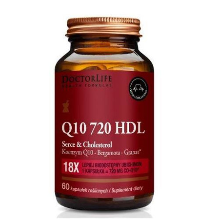Doctor Life Co-Q10 720 Bergamota & Sok Granatu suplement diety w trosce o serce i cholesterol 60 kaps.