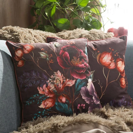 POSZEWKA VELVET 129 45 X 45 CM BORDOWY