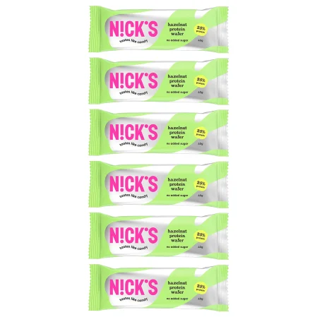 Zestaw 6x N!CK'S Nicks Protein Wafer Hazelnut 40g
