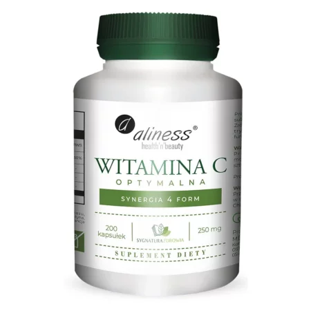 Aliness Witamina C optymalna 250 mg, vege 200 kaps.